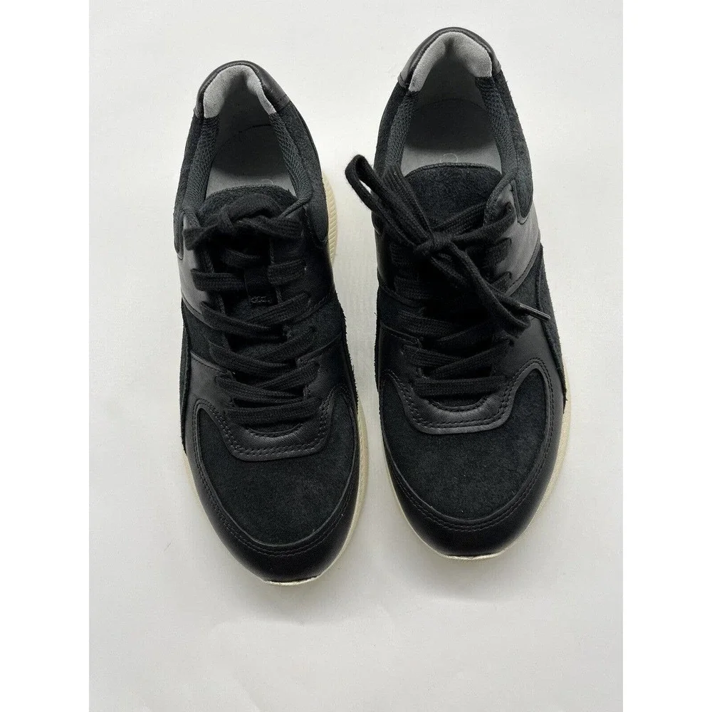 NWOB O By Everlane The Trainer Unisex Leather Black Low Top Sneakers W 7 M 5